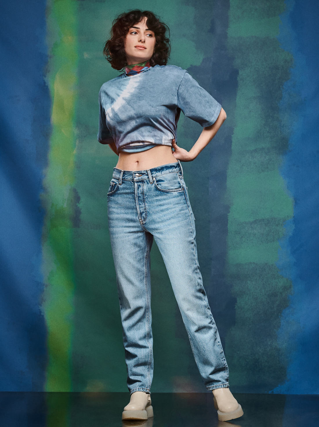 High Waist Rigid Slim Jeans