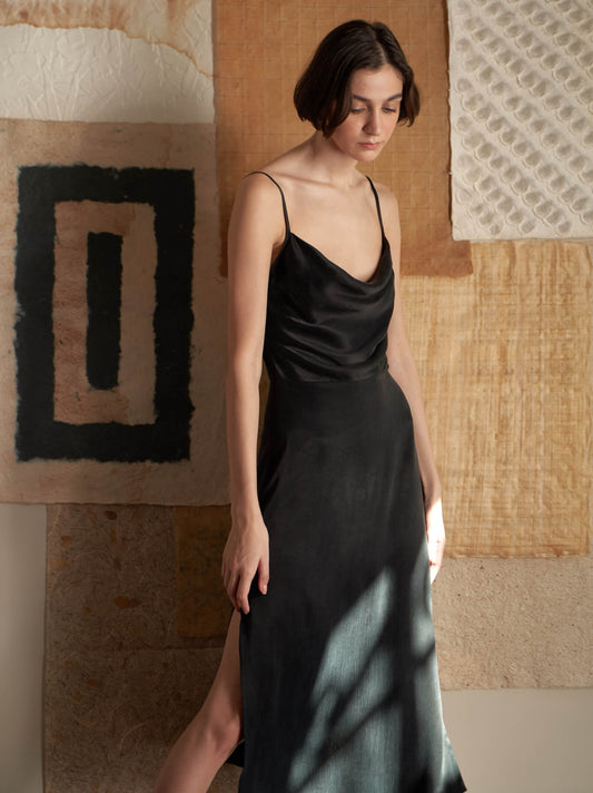 Midi Cowl Neck Dress