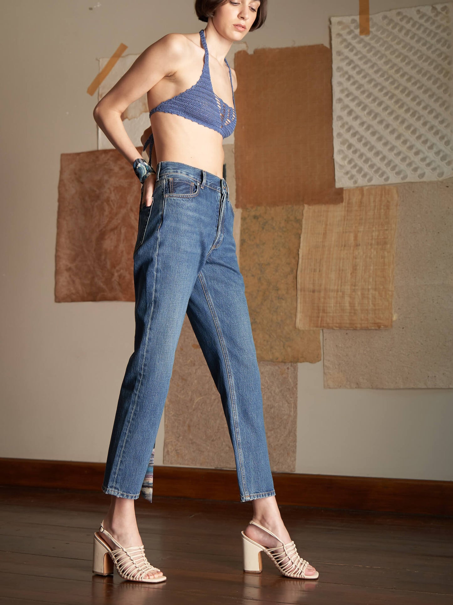 High Waist Rigid Slim Jeans
