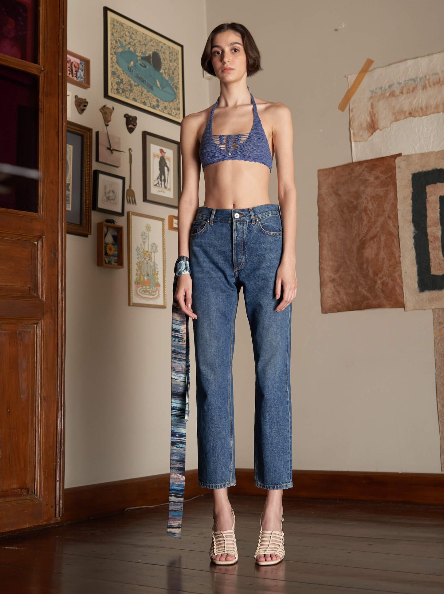 High Waist Rigid Slim Jeans