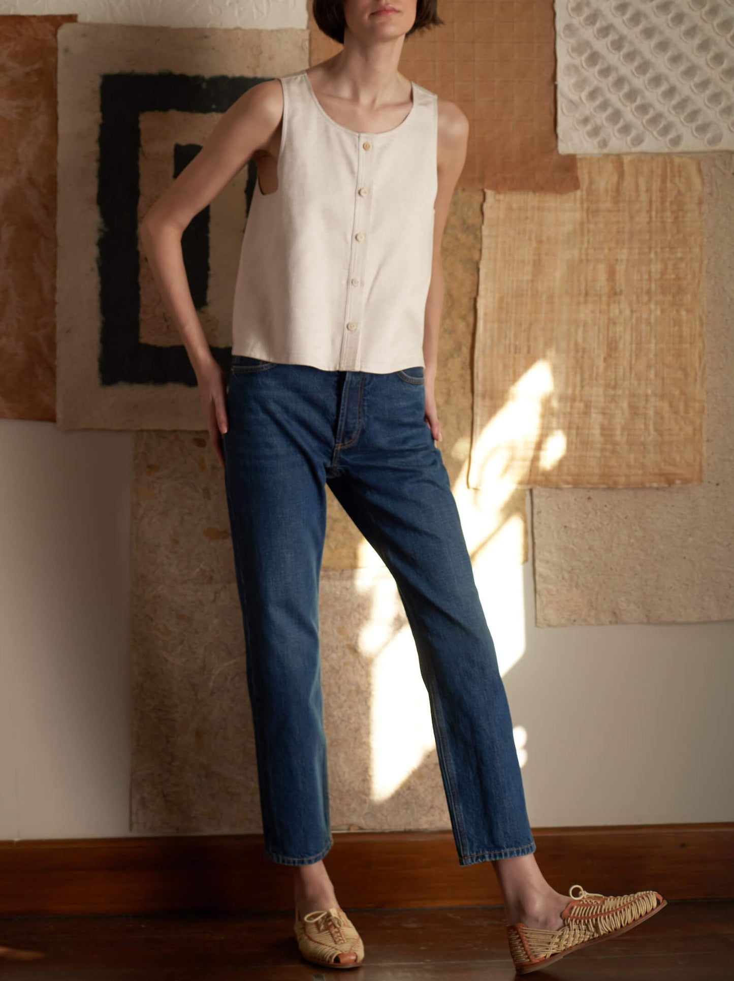 High Waist Rigid Slim Jeans